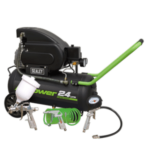 Sealy Air Compressor 24L Direct Drive 2hp with 4pc Air Accessory Kit